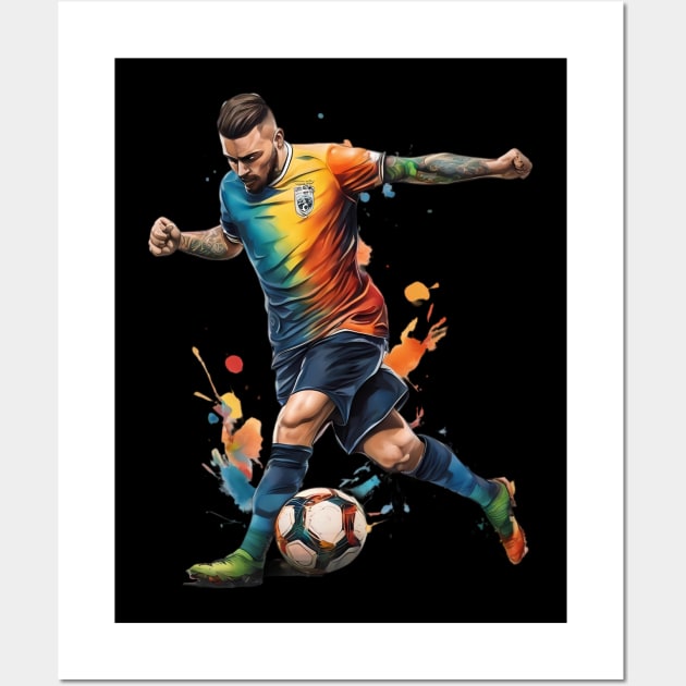 Football Soccer Player Wall Art by animegirlnft